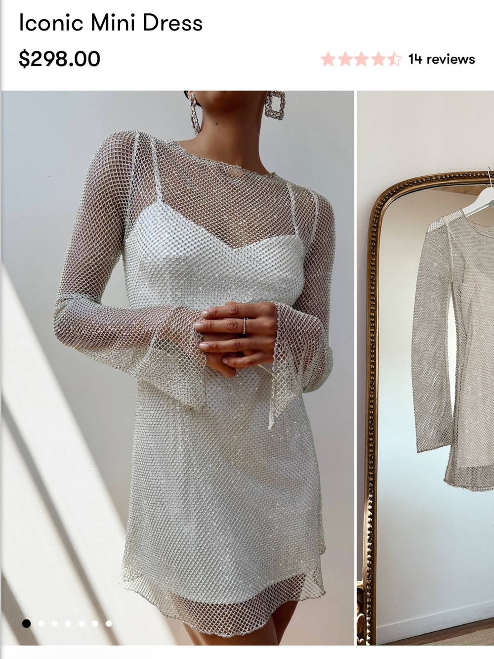 Show Me Your MuMu White Mesh Overlay Mini Dress